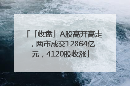 「收盘」A股高开高走，两市成交12864亿元，4120股收涨