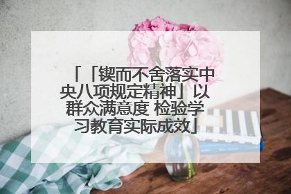「锲而不舍落实中央八项规定精神」以群众满意度 检验学习教育实际成效