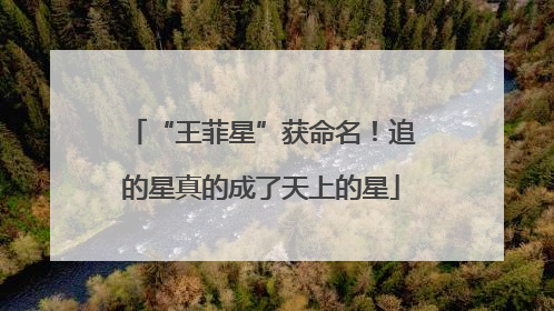 “王菲星”获命名！追的星真的成了天上的星
