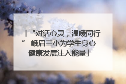 “对话心灵，温暖同行” 峨眉三小为学生身心健康发展注入能量