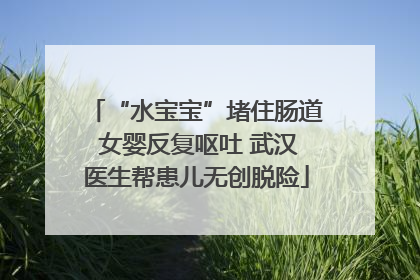 “水宝宝”堵住肠道 女婴反复呕吐 武汉医生帮患儿无创脱险