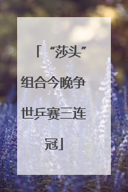 “莎头”组合今晚争世乒赛三连冠