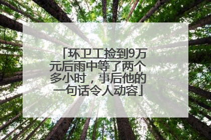 环卫工捡到9万元后雨中等了两个多小时，事后他的一句话令人动容