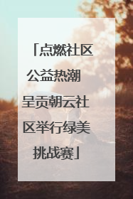 点燃社区公益热潮 呈贡朝云社区举行绿美挑战赛