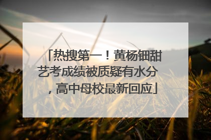 热搜第一！黄杨钿甜艺考成绩被质疑有水分，高中母校最新回应