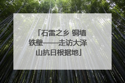 石雷之乡 铜墙铁壁——走访大泽山抗日根据地