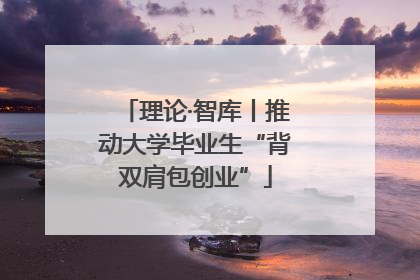 理论·智库丨推动大学毕业生“背双肩包创业”