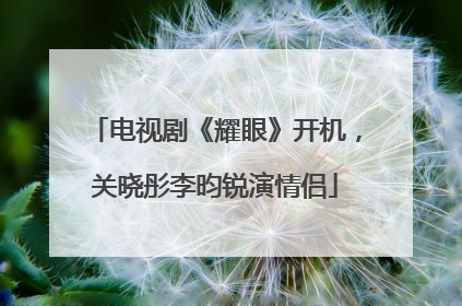 电视剧《耀眼》开机，关晓彤李昀锐演情侣