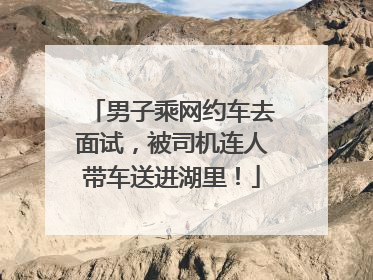 男子乘网约车去面试，被司机连人带车送进湖里！