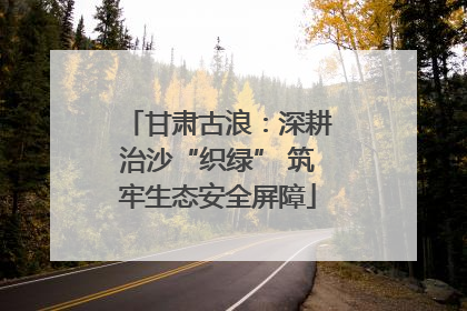 甘肃古浪：深耕治沙“织绿” 筑牢生态安全屏障