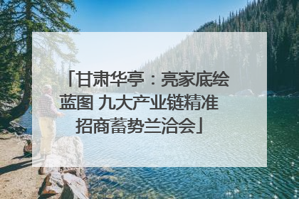 甘肃华亭：亮家底绘蓝图 九大产业链精准招商蓄势兰洽会