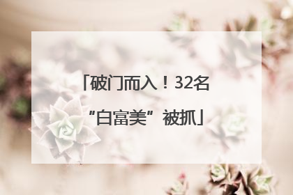 破门而入！32名“白富美”被抓