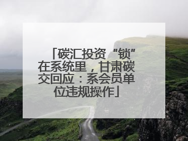 碳汇投资“锁”在系统里，甘肃碳交回应：系会员单位违规操作