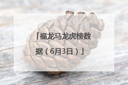 福龙马龙虎榜数据（6月3日）