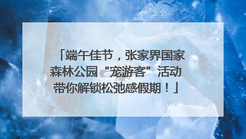 端午佳节，张家界国家森林公园“宠游客”活动带你解锁松弛感假期！