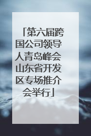 第六届跨国公司领导人青岛峰会山东省开发区专场推介会举行
