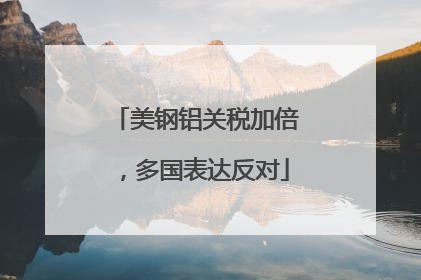 美钢铝关税加倍，多国表达反对