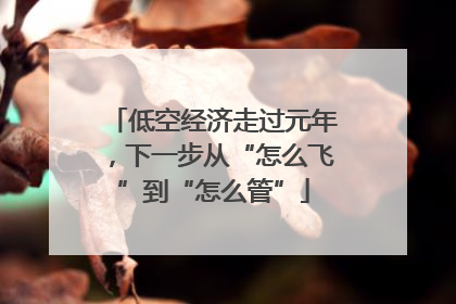 低空经济走过元年，下一步从“怎么飞”到“怎么管”