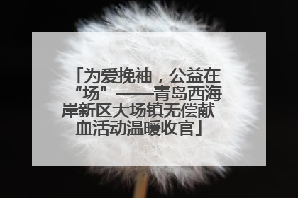 为爱挽袖，公益在“场”——青岛西海岸新区大场镇无偿献血活动温暖收官