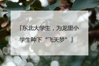 东北大学生，为龙里小学生种下“飞天梦”
