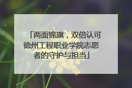 两面锦旗，双倍认可德州工程职业学院志愿者的守护与担当