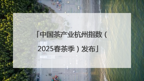 中国茶产业杭州指数（2025春茶季）发布