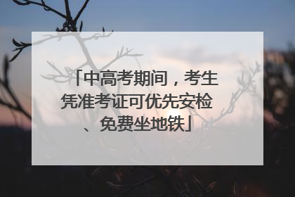 中高考期间，考生凭准考证可优先安检、免费坐地铁