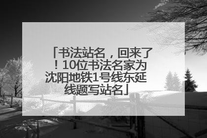 书法站名，回来了！10位书法名家为沈阳地铁1号线东延线题写站名