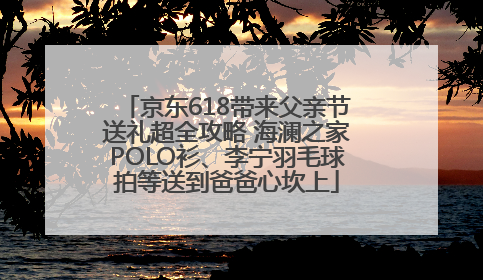 京东618带来父亲节送礼超全攻略 海澜之家POLO衫、李宁羽毛球拍等送到爸爸心坎上