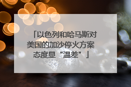 以色列和哈马斯对美国的加沙停火方案态度显“温差”