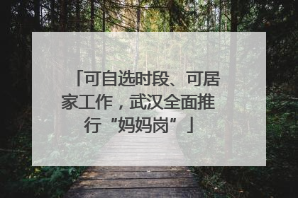 可自选时段、可居家工作，武汉全面推行“妈妈岗”