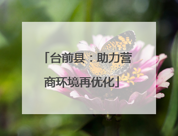 台前县：助力营商环境再优化