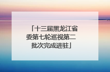 十三届黑龙江省委第七轮巡视第二批次完成进驻