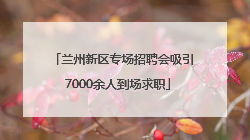 兰州新区专场招聘会吸引7000余人到场求职