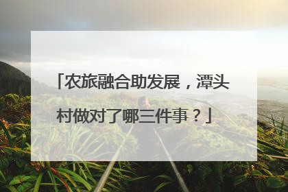 农旅融合助发展，潭头村做对了哪三件事？