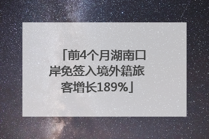 前4个月湖南口岸免签入境外籍旅客增长189%