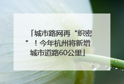 城市路网再“织密”！今年杭州将新增城市道路60公里