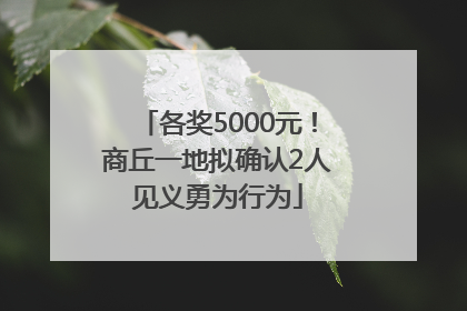 各奖5000元！商丘一地拟确认2人见义勇为行为