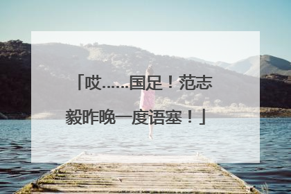 哎……国足！范志毅昨晚一度语塞！