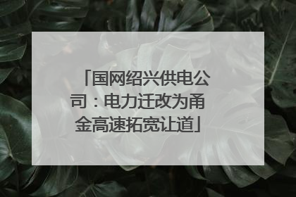 国网绍兴供电公司：电力迁改为甬金高速拓宽让道