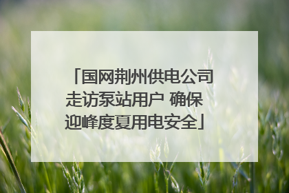 国网荆州供电公司走访泵站用户 确保迎峰度夏用电安全