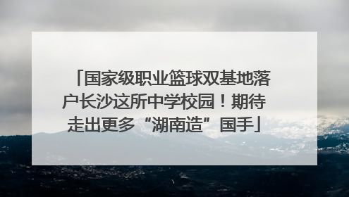 国家级职业篮球双基地落户长沙这所中学校园！期待走出更多“湖南造”国手