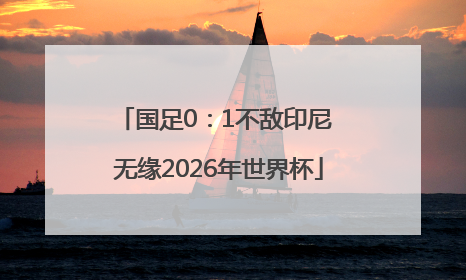 国足0：1不敌印尼 无缘2026年世界杯