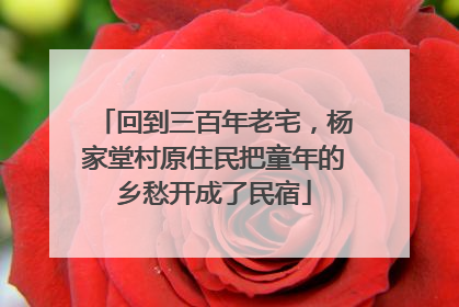 回到三百年老宅，杨家堂村原住民把童年的乡愁开成了民宿