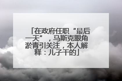 在政府任职“最后一天”，马斯克眼角淤青引关注，本人解释：儿子干的
