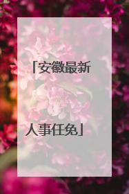 安徽最新人事任免