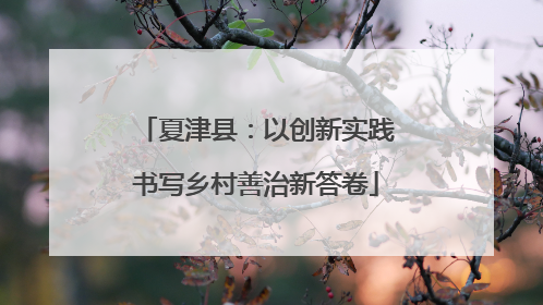 夏津县：以创新实践书写乡村善治新答卷