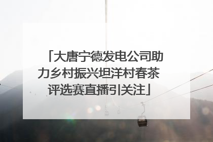大唐宁德发电公司助力乡村振兴坦洋村春茶评选赛直播引关注