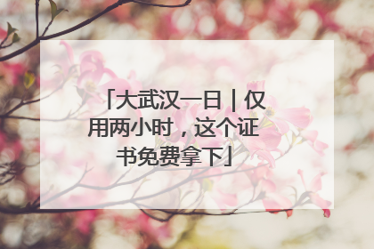 大武汉一日｜仅用两小时，这个证书免费拿下