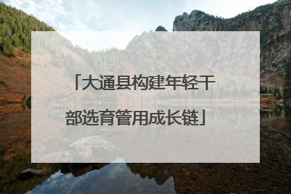 大通县构建年轻干部选育管用成长链